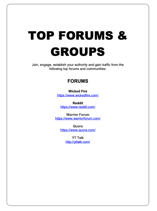 Youtube Authority - Top Forums and Groups
