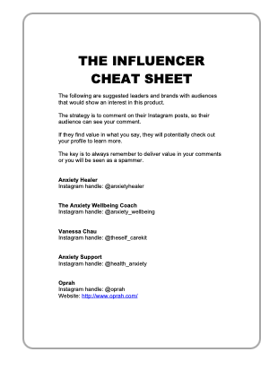 PEACEFUL CHAOS - The Influencer Cheat Sheet (1)