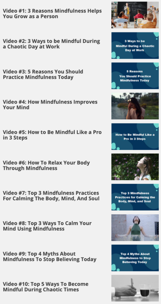 Mindfulness Chapter Videos